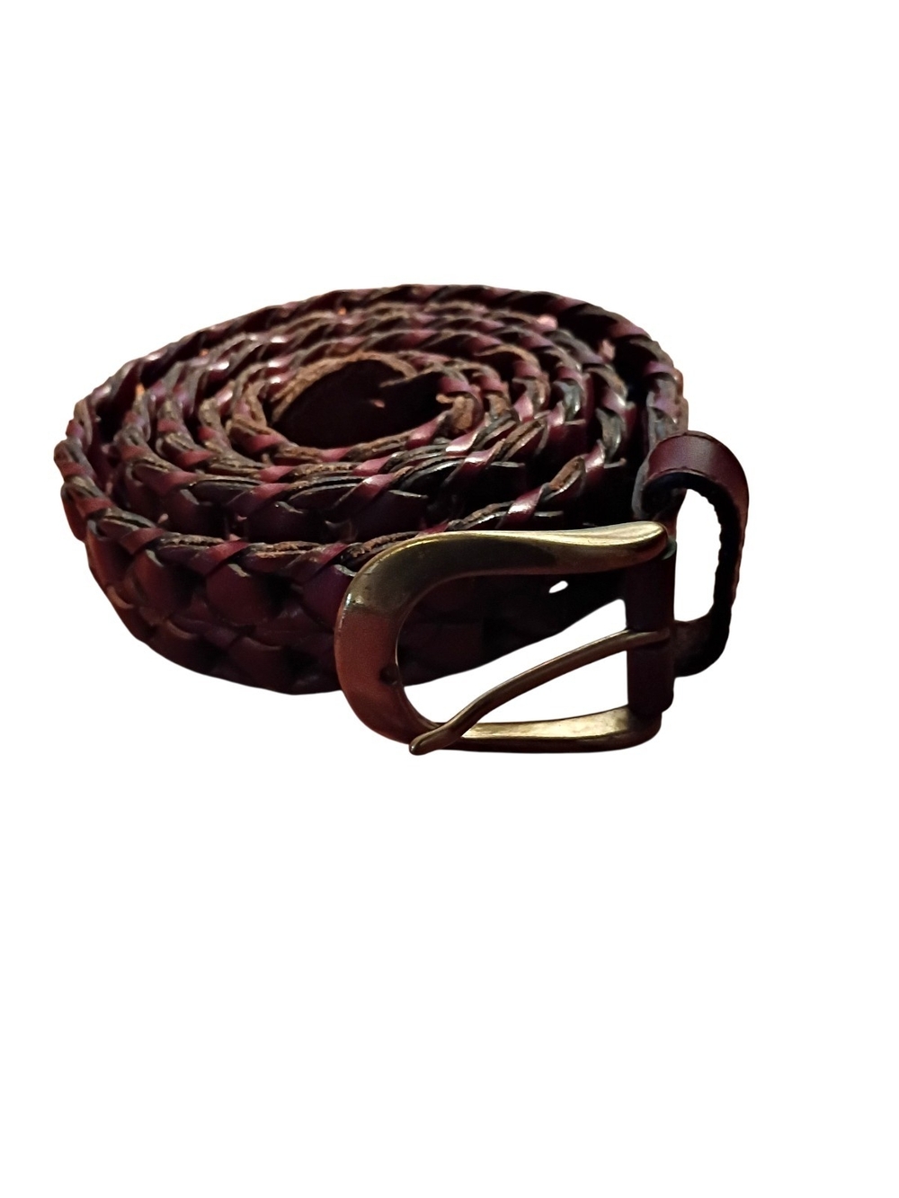 Braided Leather Men's Belt - Brown